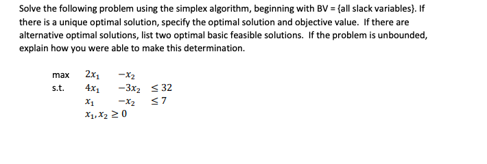 Solved Solve the following problem using the simplex | Chegg.com