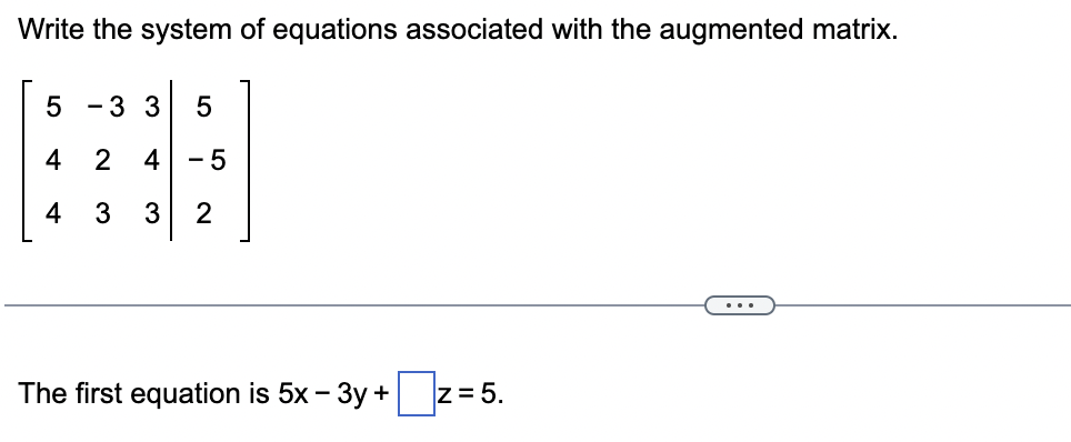 Solved Write the system of equations associated with the | Chegg.com