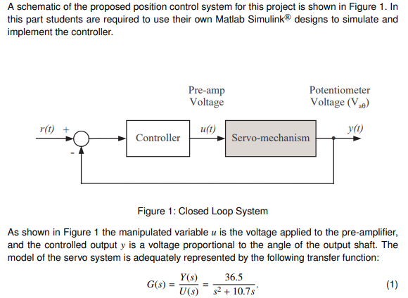 A schematic of the proposed position control system | Chegg.com