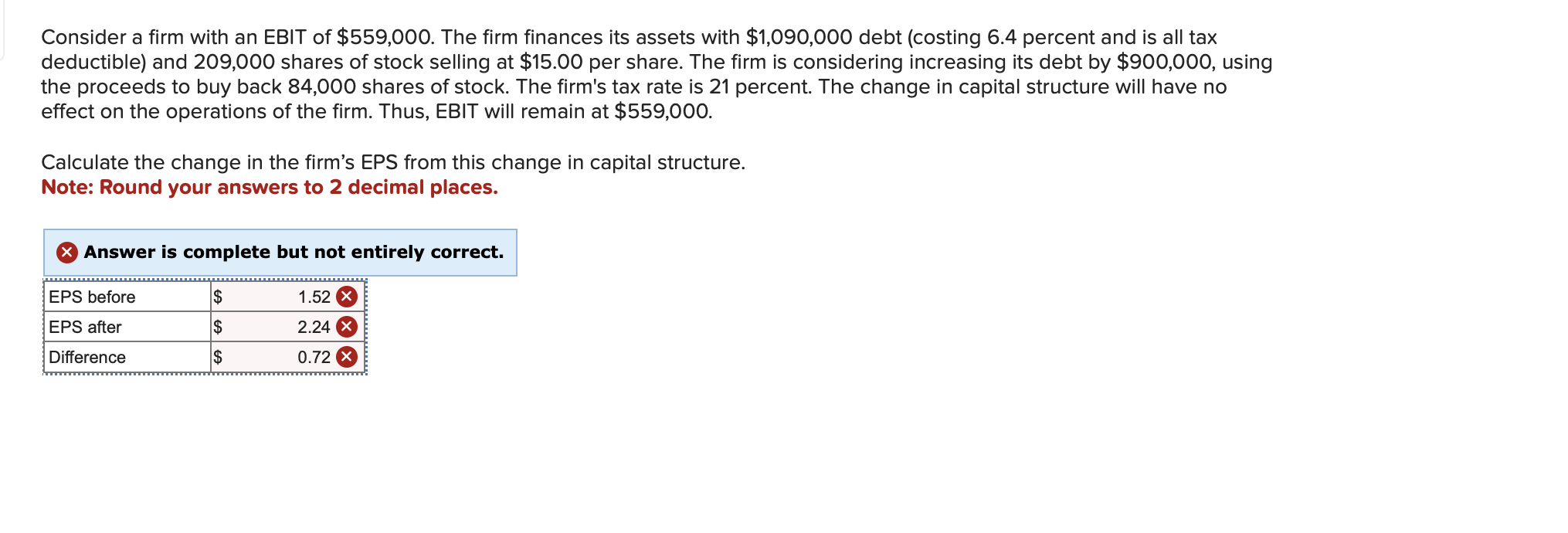 Solved Consider a firm with an EBIT of $559,000. The firm | Chegg.com