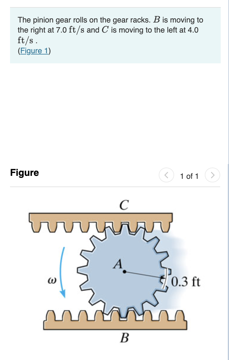Solved The pinion gear rolls on the gear racks. B is moving