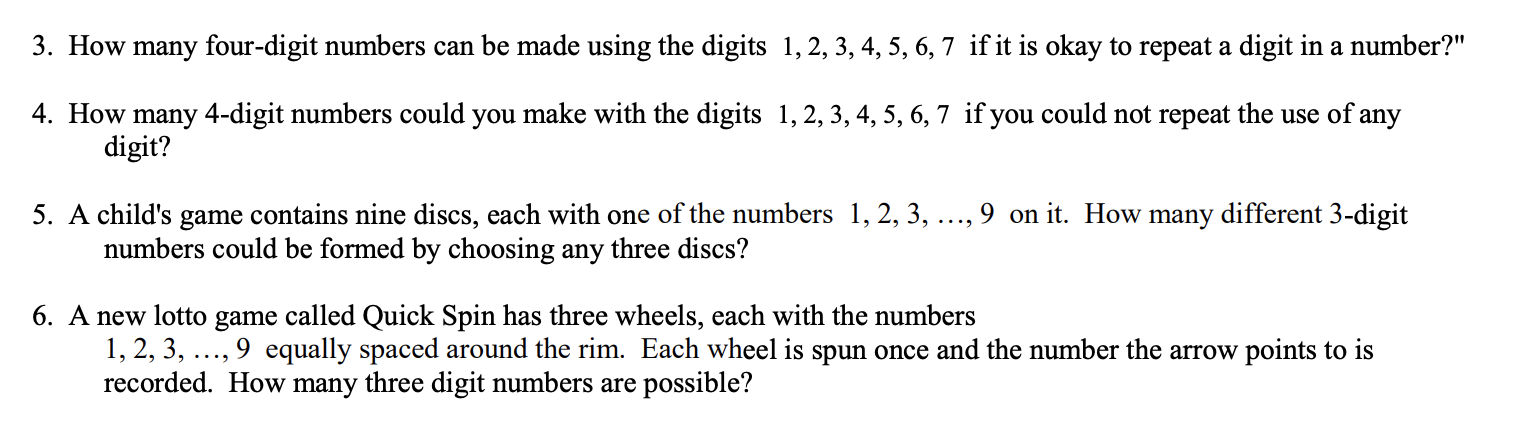 Solved 3. How Many Four-digit Numbers Can Be Made Using The | Chegg.com