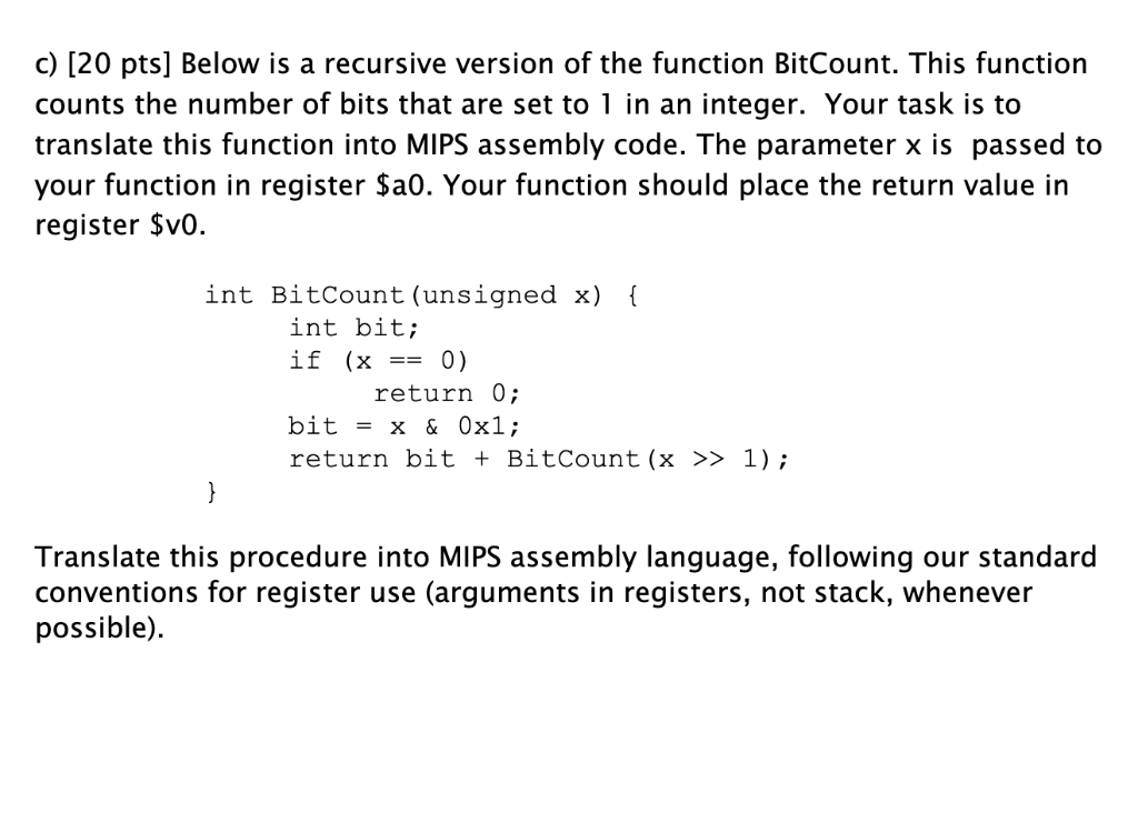 a) [10 points] The original MIPS processor did not | Chegg.com