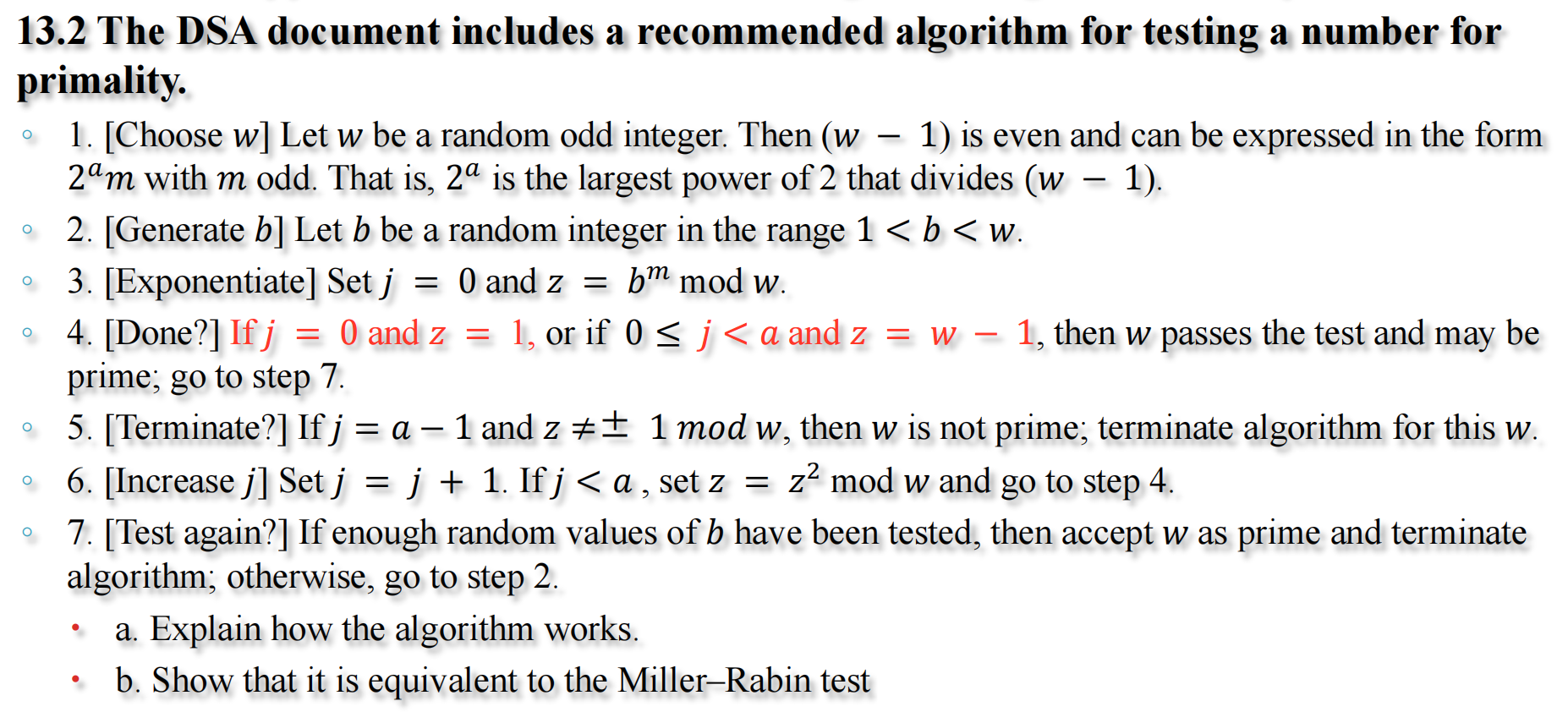Solved 13.2 The DSA document includes a recommended | Chegg.com