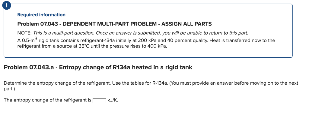 Solved Required Information Problem 07.043 - DEPENDENT | Chegg.com