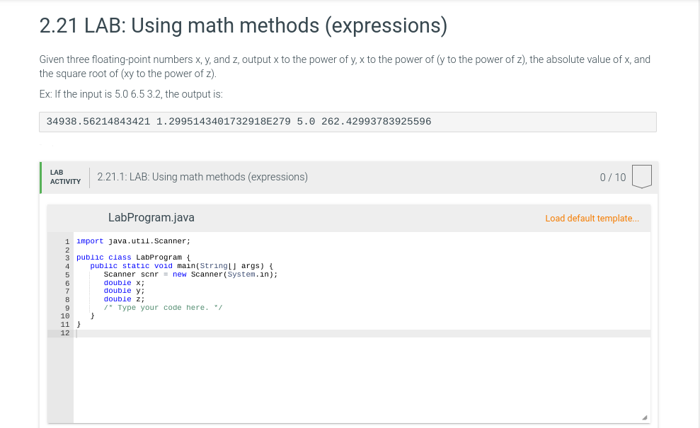 Solved 221 Lab Using Math Methods Expressions Given 9090