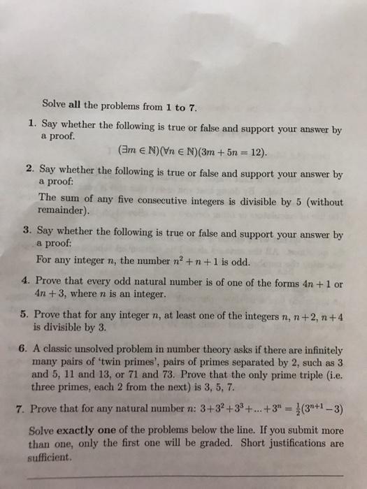 Solved Solve all the problems from 1 to 7. 1. Say whether | Chegg.com