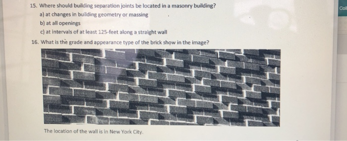 Solved 10. When should masonry joints be raked and cut out? | Chegg.com