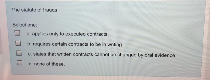 the statute of frauds applies only to executed contracts