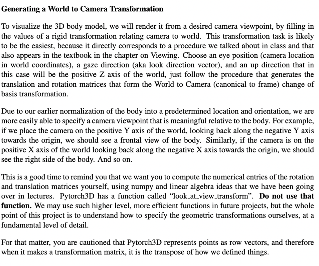 Solved To visualize the 3D body model, we will render it | Chegg.com