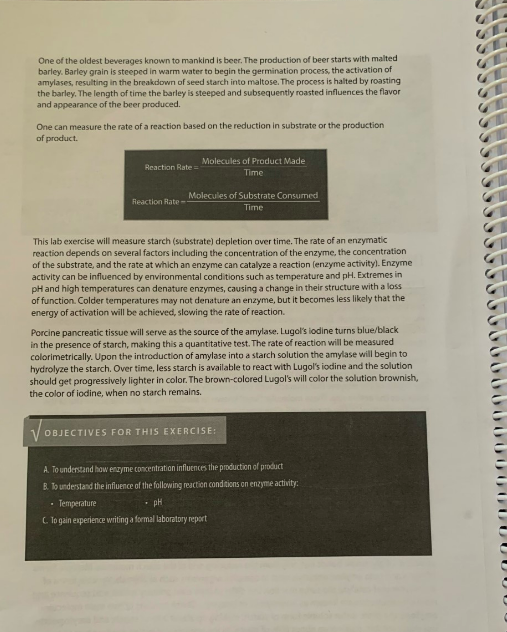 Solved EXERCISE 6 ENZYME ACTIVITY INTRODUCTION Enzymes are | Chegg.com