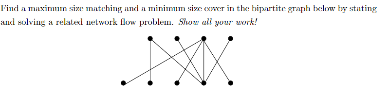 Solved Find a maximum size matching and a minimum size cover | Chegg.com