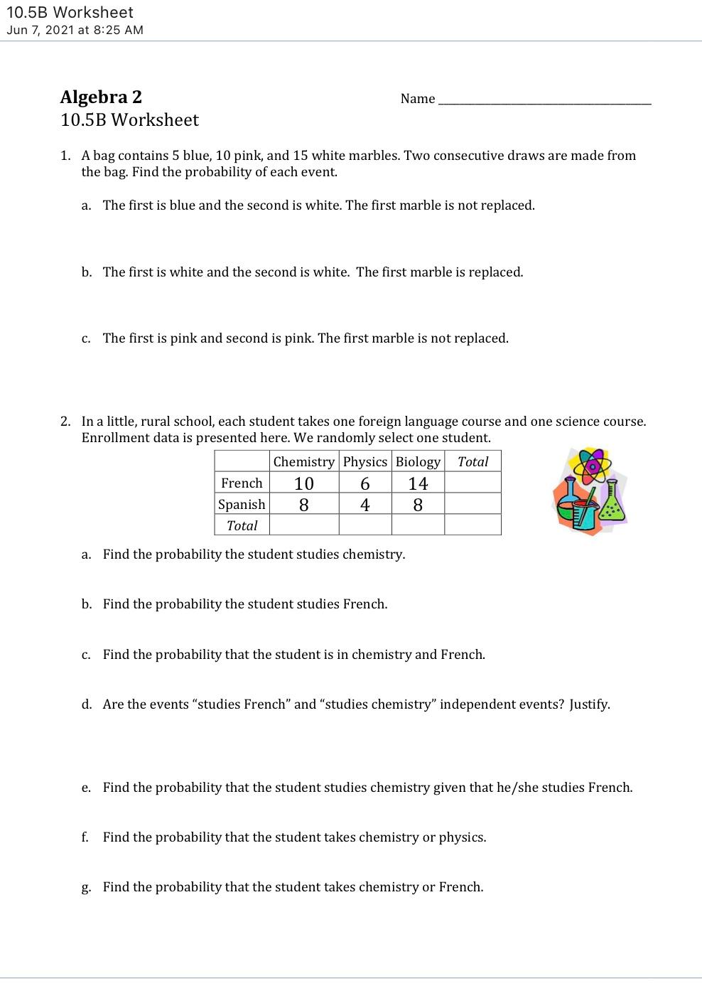 Algebra 25 Probability Worksheet - Proworksheet.my.id