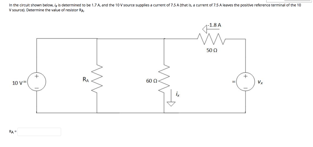 Solved In the circuit shown below, ix is determined to be | Chegg.com