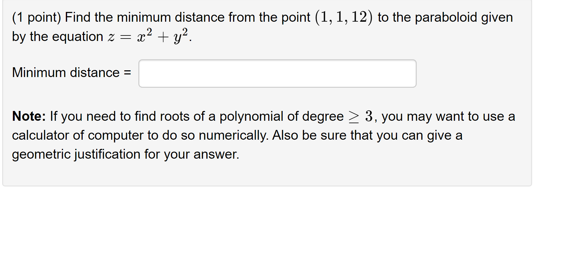 solved-1-point-find-the-minimum-distance-from-the-point-chegg