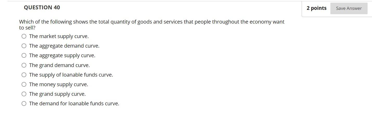 Solved QUESTION 40 2 points Save Answer Which of the | Chegg.com