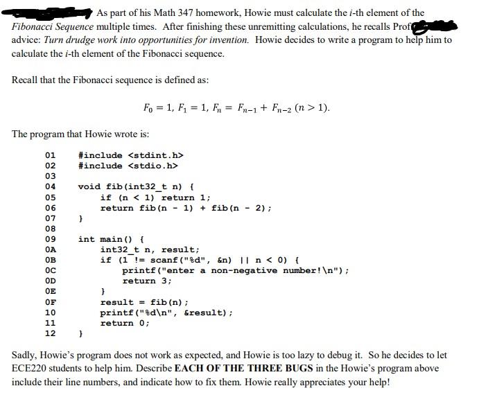Solved As part of his Math 347 homework, Howie must | Chegg.com