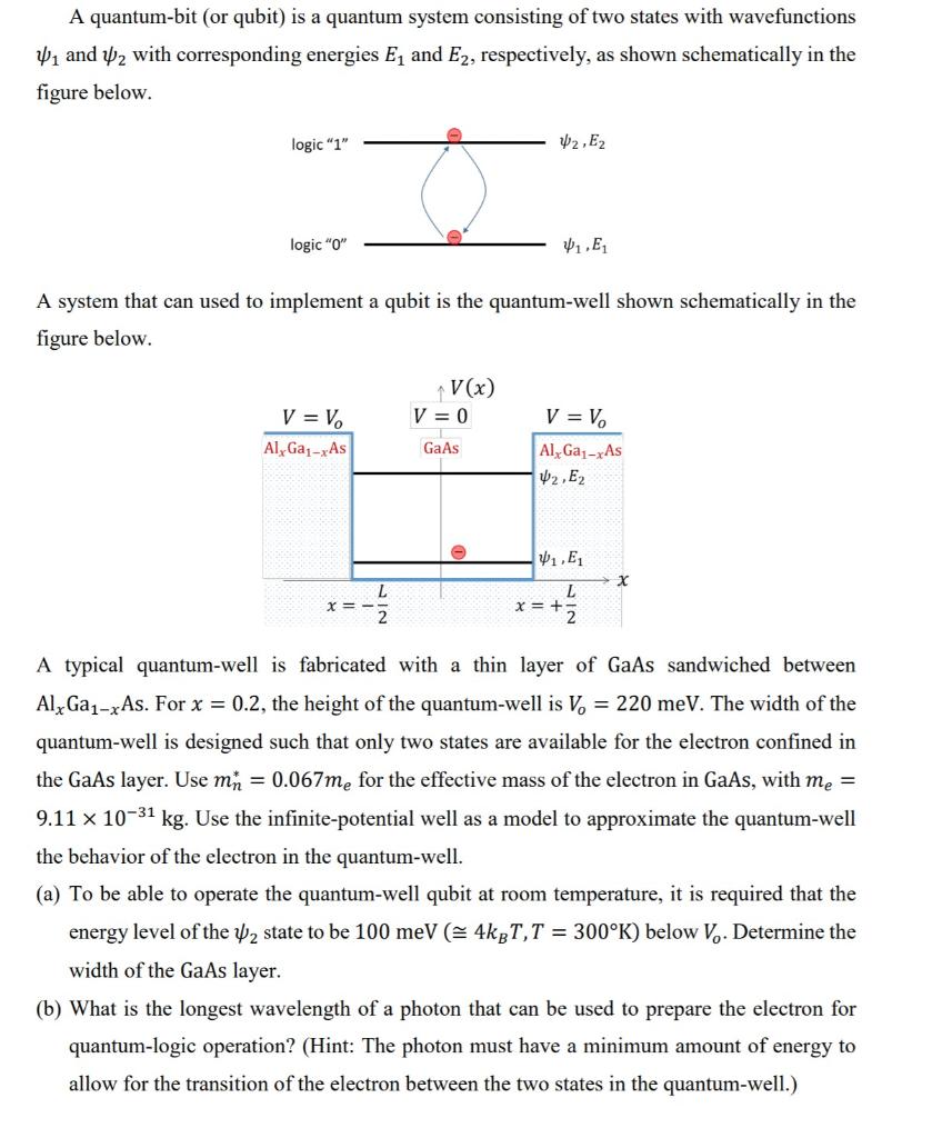 Solved A quantum-bit (or qubit) is a quantum system | Chegg.com