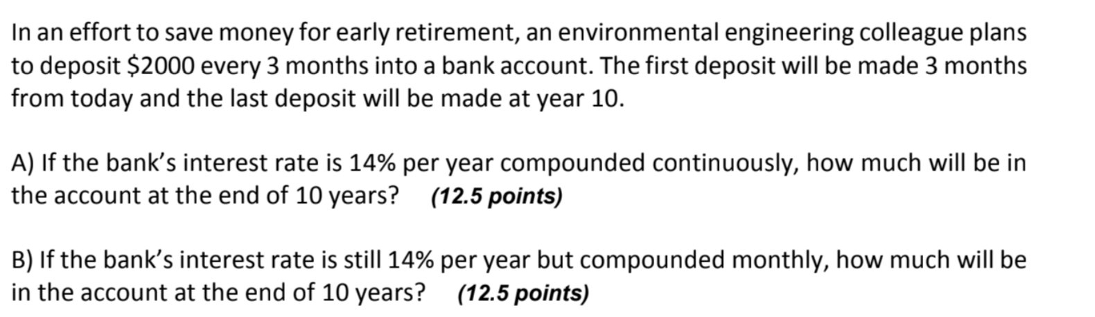 Solved In an effort to save money for early retirement, an | Chegg.com