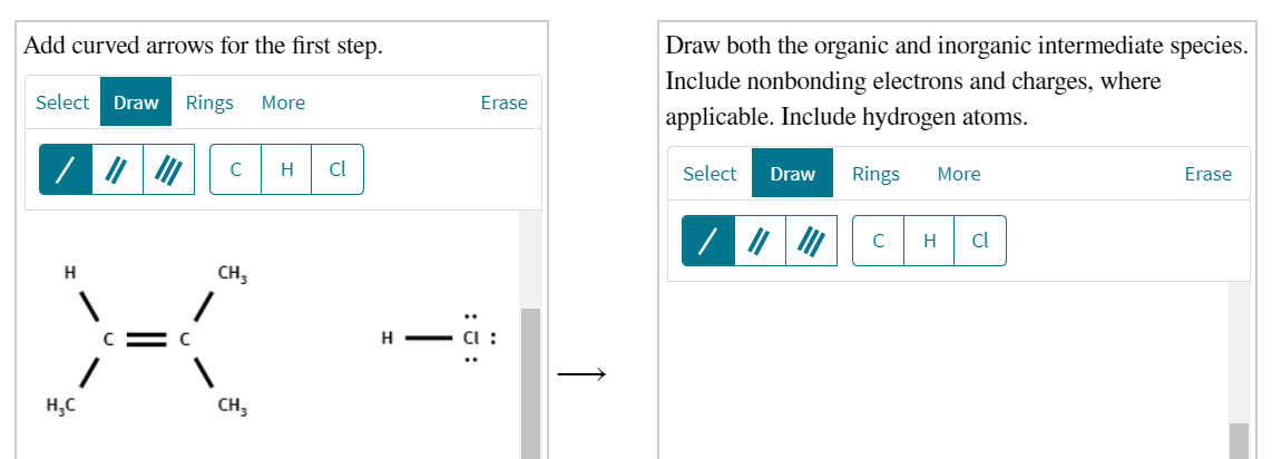 Solved H H :ci: H CH3 CEC + H-CI: H3C—C—C—CH3 H3C CH3 H Н. | Chegg.com