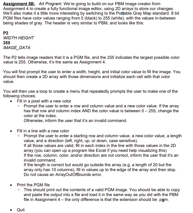 Solved Assignment 5B: Art Program. We're going to build on | Chegg.com