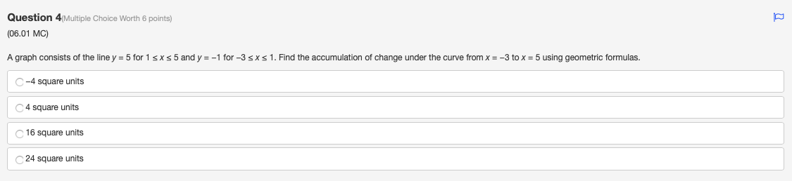 Solved Question 1(Multiple Choice Worth 6 points) (06.02 MC) | Chegg.com
