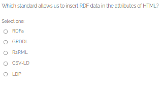 Solved Which standard allows us to insert RDF data in the | Chegg.com