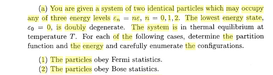Solved (a) You are given a system of two identical particles | Chegg.com