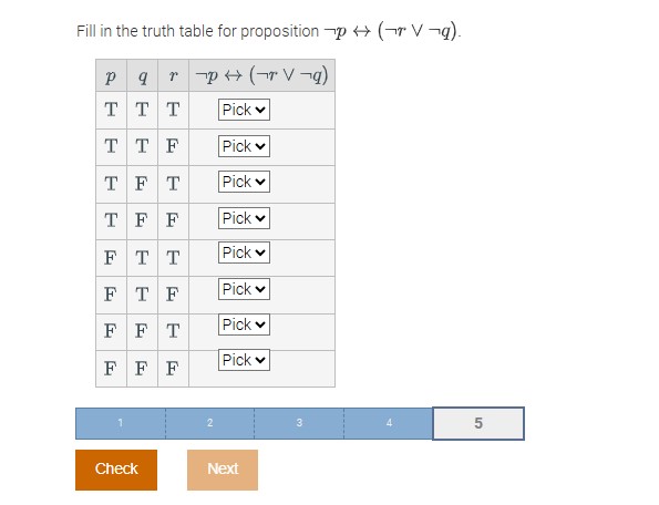 Solved Fill in the truth table for proposition | Chegg.com