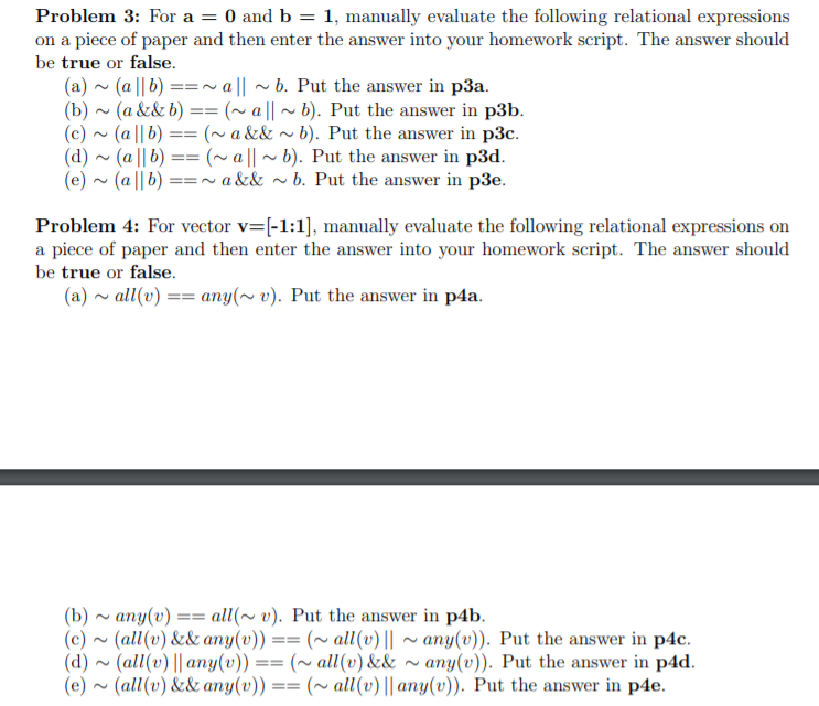 Solved Problem 3: For A = 0 And B= 1, Manually Evaluate The | Chegg.com