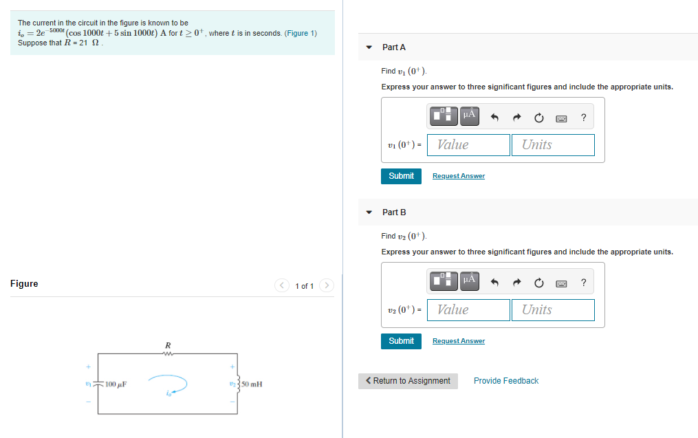 Solved The current in the circuit in the figure is known to | Chegg.com