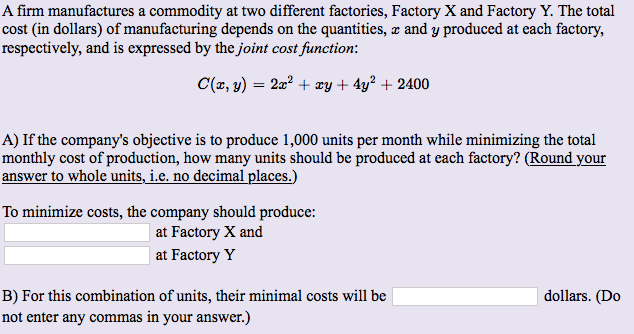 Solved A Firm Manufactures A Commodity At Two Different | Chegg.com