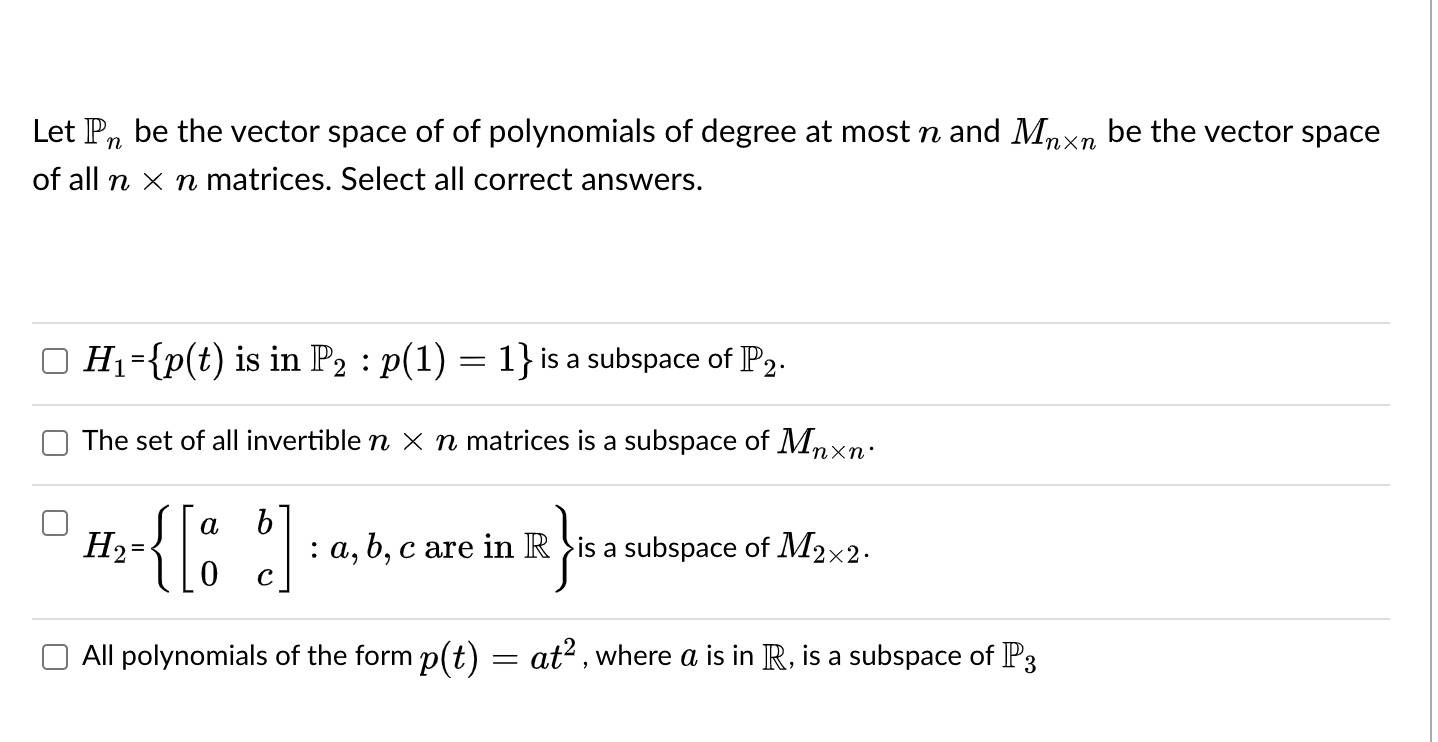Solved Let Pn be the vector space of of polynomials of | Chegg.com