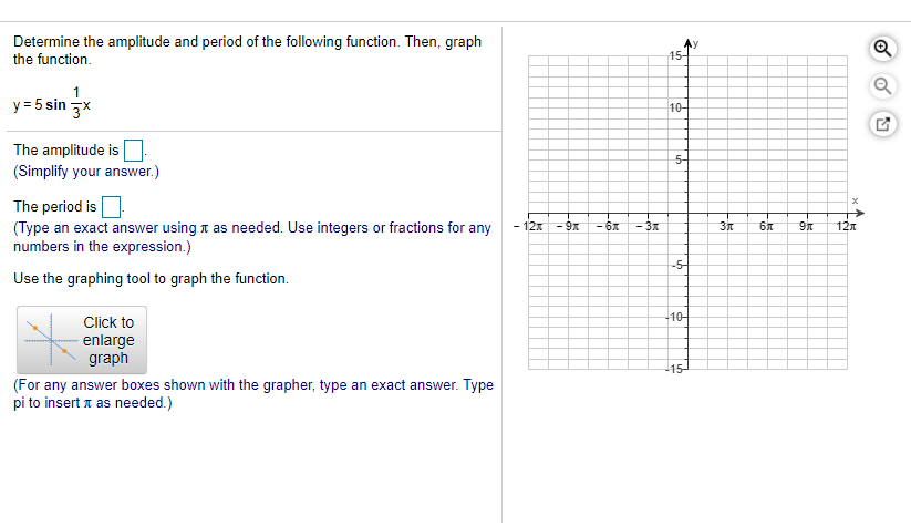 Solved Determine the amplitude and period of the following | Chegg.com