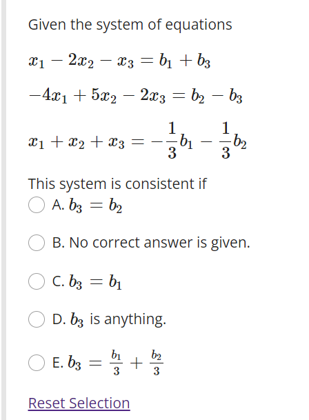 Solved Given the system of equations | Chegg.com
