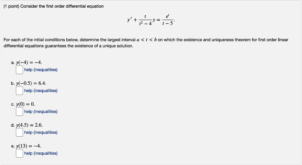 Solved 1 Point Consider The First Order Differential