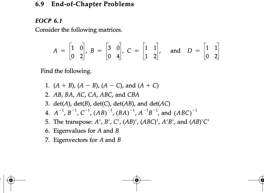 Solved 6.9 End-of-Chapter Problems EOCP 6.1 Consider The | Chegg.com