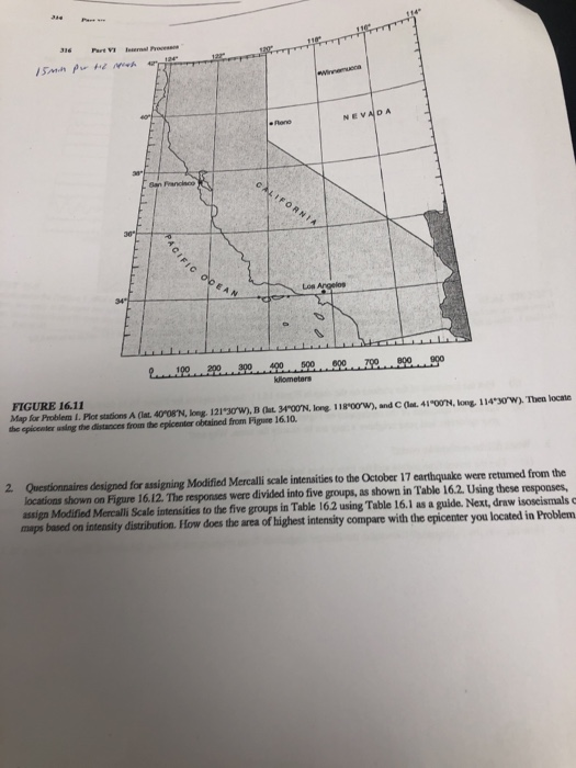 NEVADA EA N Map For Problem I. Plot Stations A (lat. | Chegg.com