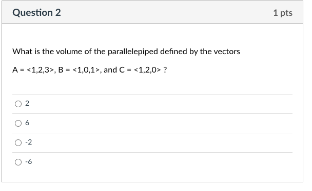 Solved Question 1 1 pts Which of the following is a vector | Chegg.com