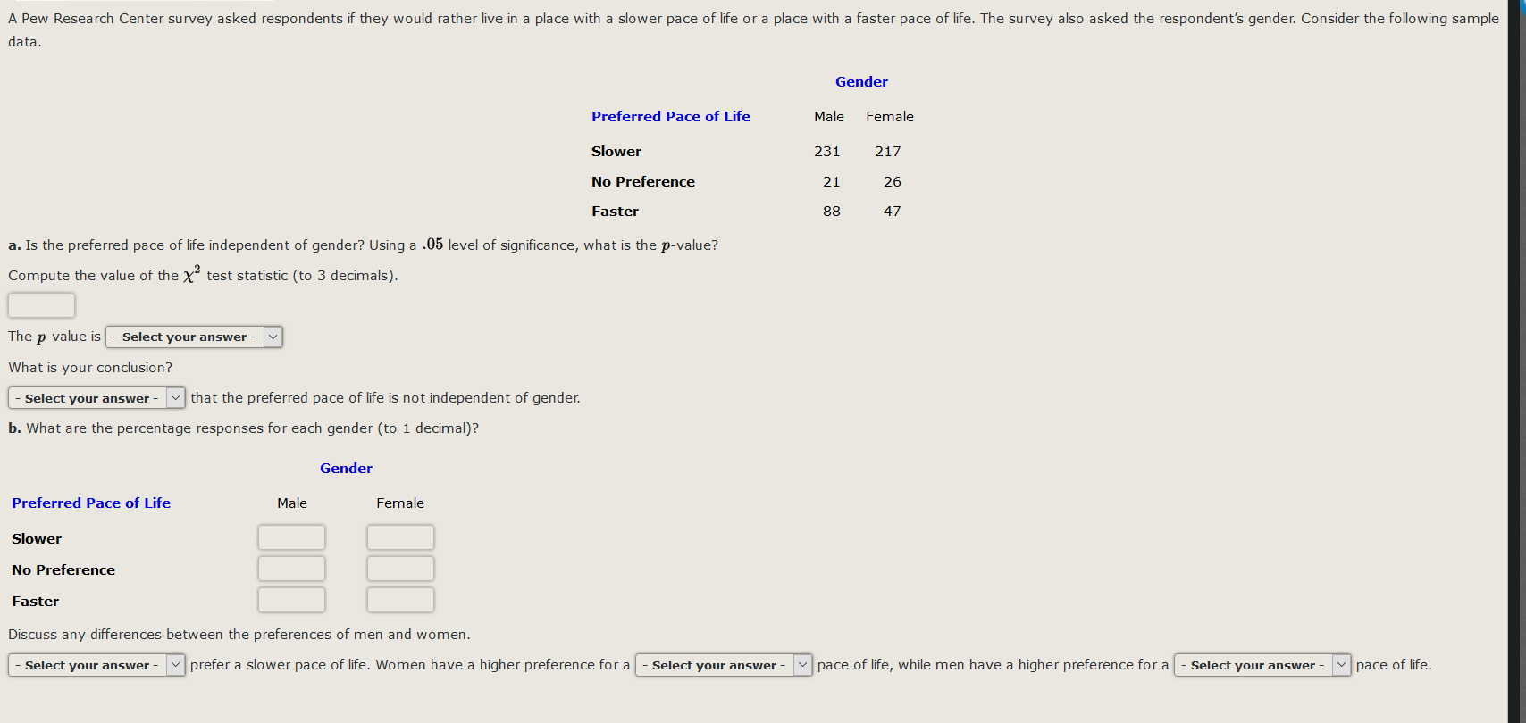 Solved A Pew Research Center Survey Asked Respondents If | Chegg.com