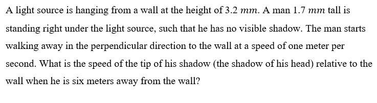 Solved A light source is hanging from a wall at the height | Chegg.com