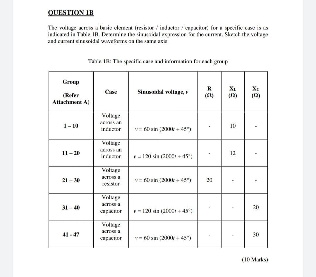 Solved QUESTION 1B The voltage across a basic element | Chegg.com