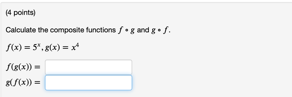 Solved (4 points) Calculate the composite functions fog and | Chegg.com