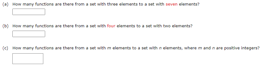 Solved (a) How Many Functions Are There From A Set With | Chegg.com