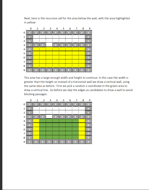 Solved 3) Recursive Maze Generation - 20 pts Implement the | Chegg.com