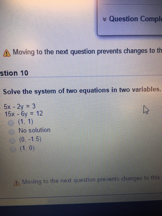 Solved Solve the system of two equations in two variables. | Chegg.com