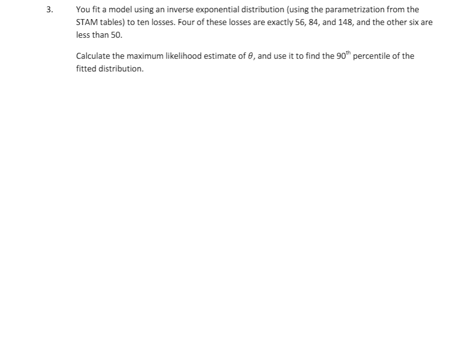 Solved 3. You fit a model using an inverse exponential | Chegg.com