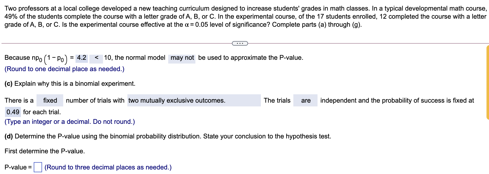 Solved Two professors at a local college developed a new | Chegg.com