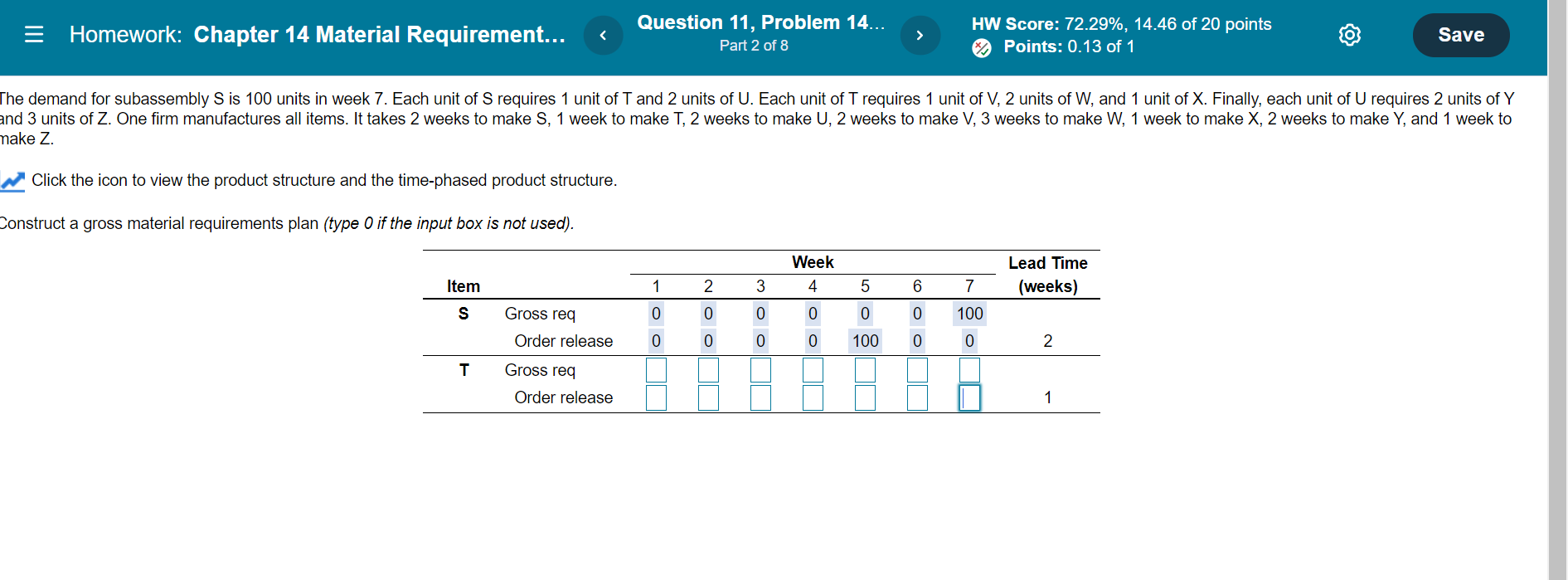 Solved Homework: Chapter 14 Material Requirement... Question | Chegg.com