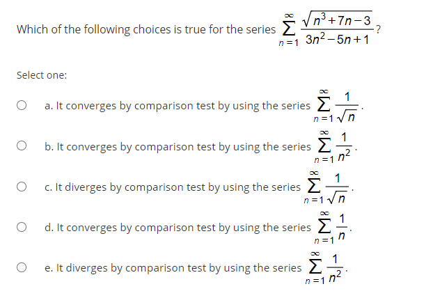 Solved Determine Whether The Following Series N3 5n 7 S Chegg Com